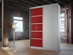 תמונה של ארונות הזזה: ארון הזזה 2 דלתות מרהיב ביופיו דגם קומו אדום