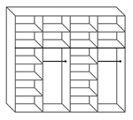תמונה של ארונות הזזה: ארון הזזה 2 דלתות מרהיב ביופיו דגם איריס שחור לבן