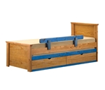תמונה של מיטות: מיטה יחיד מעץ מלא + מיטה נגררת  דגם ליה