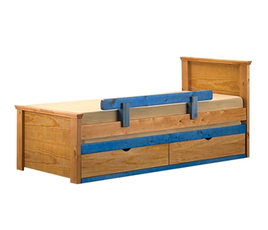 מיטות: מיטה יחיד מעץ מלא + מיטה נגררת  דגם ליה