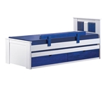 תמונה של מיטות: מיטה יחיד מעץ מלא + מיטה נגררת  דגם נדיה