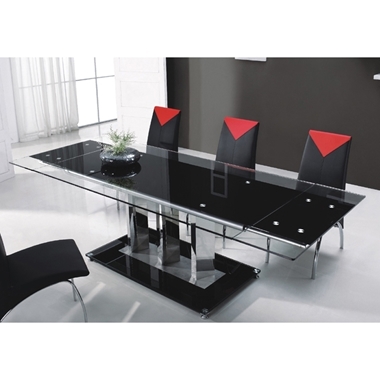 פינות אוכל: שולחן פינת אוכל נפתח זכוכית מפואר דגם פירנצה