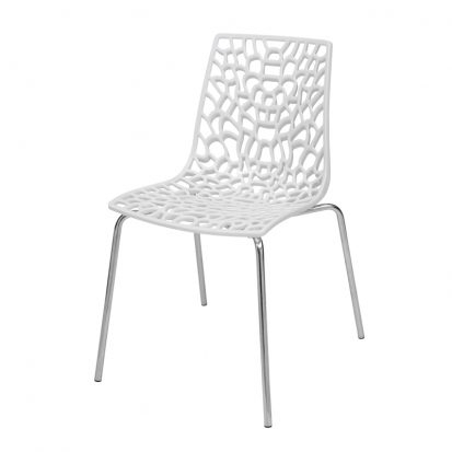 כיסאות: כיסא מתכת לפינת אוכל דגם דליה רגל מתכת