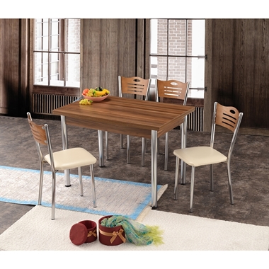 פינות אוכל: שולחן פינת אוכל +4 כיסאות נפתח דגם אורלי