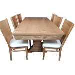 תמונה של פינת אוכל יוקרתית שולחן + 6 כסאות דגם אדין