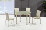 תמונה של פינות אוכל: שולחן עגול זכוכית נפתח +4 כיסאות דגם פירנצה